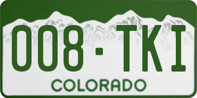 CO license plate 008TKI
