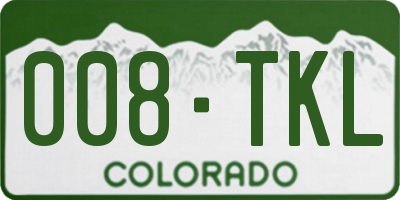 CO license plate 008TKL