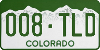 CO license plate 008TLD