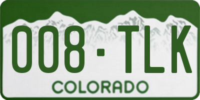 CO license plate 008TLK