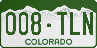 CO license plate 008TLN