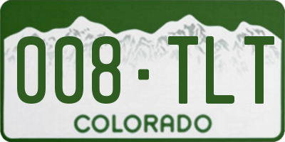 CO license plate 008TLT