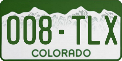 CO license plate 008TLX