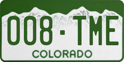 CO license plate 008TME