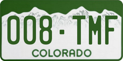 CO license plate 008TMF