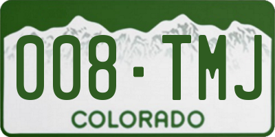 CO license plate 008TMJ