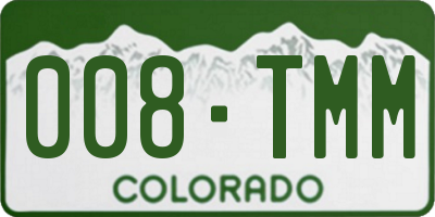 CO license plate 008TMM