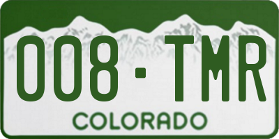 CO license plate 008TMR