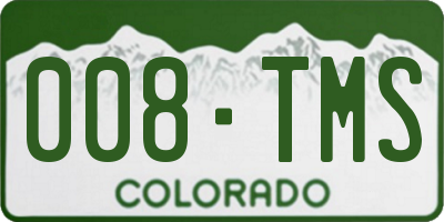 CO license plate 008TMS