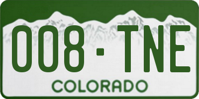 CO license plate 008TNE