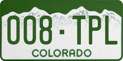 CO license plate 008TPL