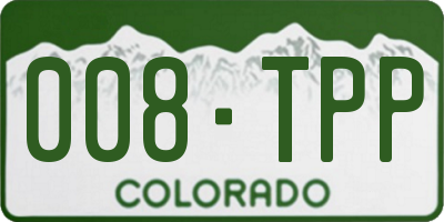 CO license plate 008TPP