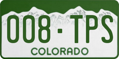 CO license plate 008TPS
