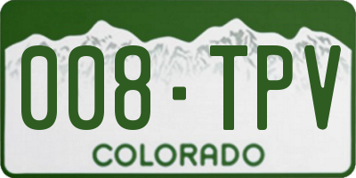 CO license plate 008TPV