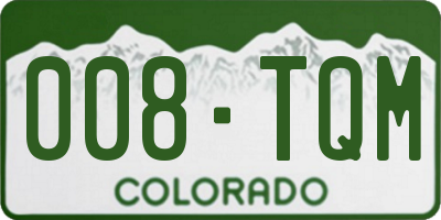 CO license plate 008TQM