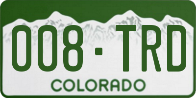 CO license plate 008TRD