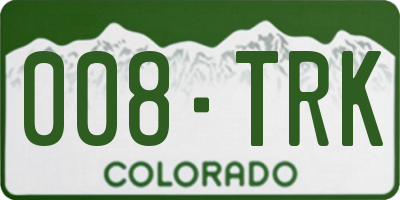 CO license plate 008TRK