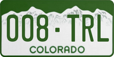 CO license plate 008TRL