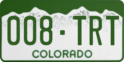 CO license plate 008TRT