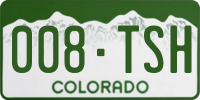 CO license plate 008TSH