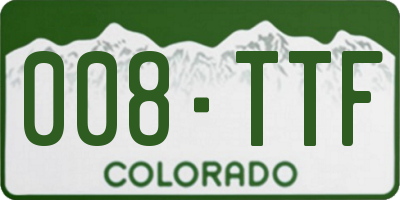 CO license plate 008TTF