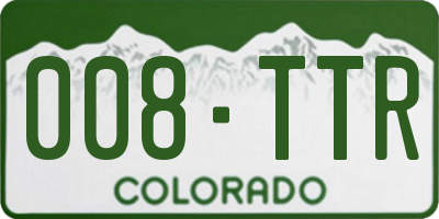 CO license plate 008TTR