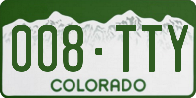 CO license plate 008TTY