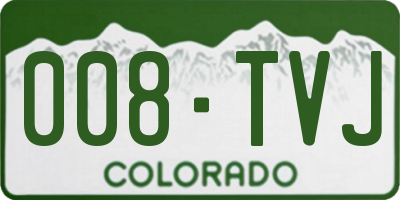 CO license plate 008TVJ