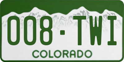 CO license plate 008TWI