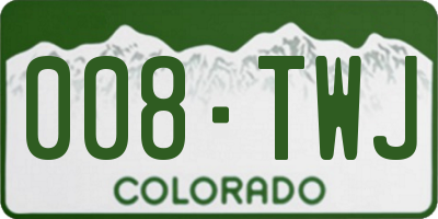 CO license plate 008TWJ