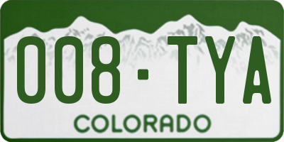 CO license plate 008TYA