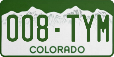 CO license plate 008TYM
