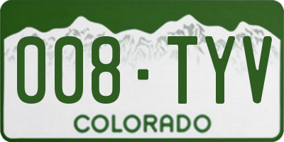 CO license plate 008TYV