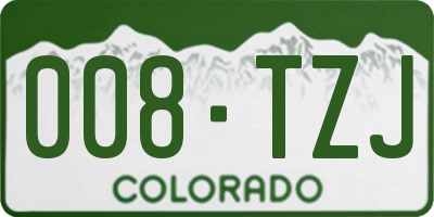 CO license plate 008TZJ
