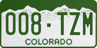CO license plate 008TZM