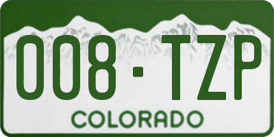 CO license plate 008TZP