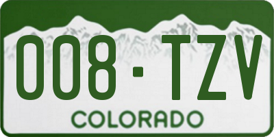 CO license plate 008TZV