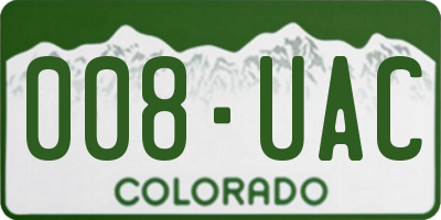 CO license plate 008UAC