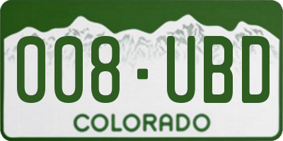CO license plate 008UBD