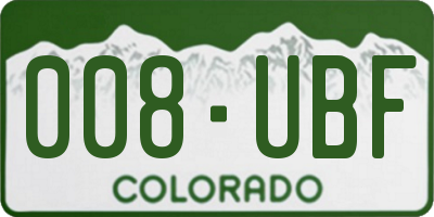 CO license plate 008UBF