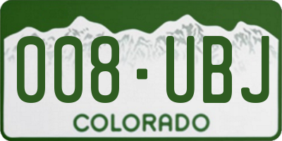 CO license plate 008UBJ