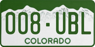 CO license plate 008UBL