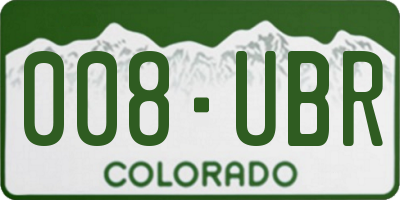 CO license plate 008UBR