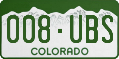 CO license plate 008UBS