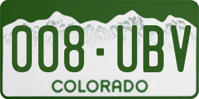 CO license plate 008UBV