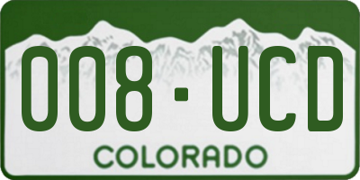 CO license plate 008UCD