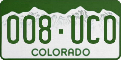 CO license plate 008UCO