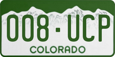 CO license plate 008UCP
