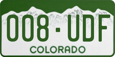 CO license plate 008UDF