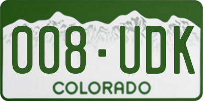 CO license plate 008UDK